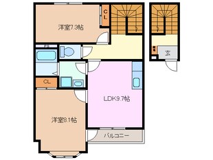 河原田駅 徒歩20分 2階の物件間取画像